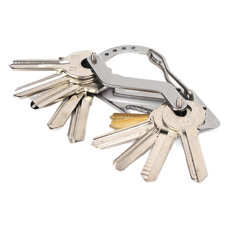 Multifunctional carabiner outdoor EDC carabiner stainless steel keychain portable quick hanging tool key storage clip