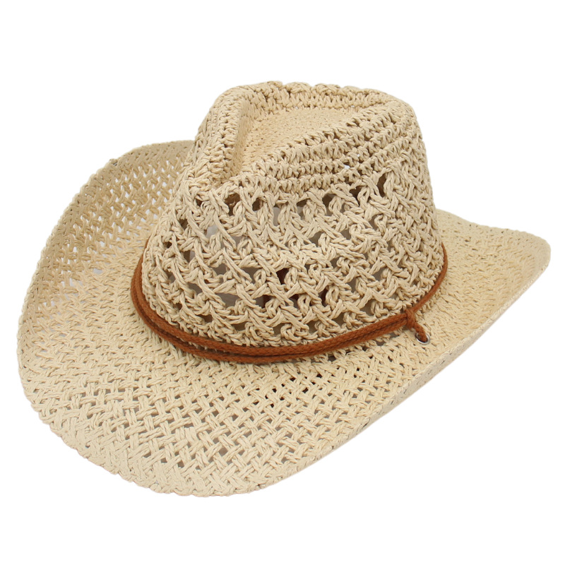 Picture of Retro Western Cowboy Beach Hat Amazon Straw Hat for Men and Women Outdoor Travel Cross-border Foreign Trade Ethnic Style Top Hat