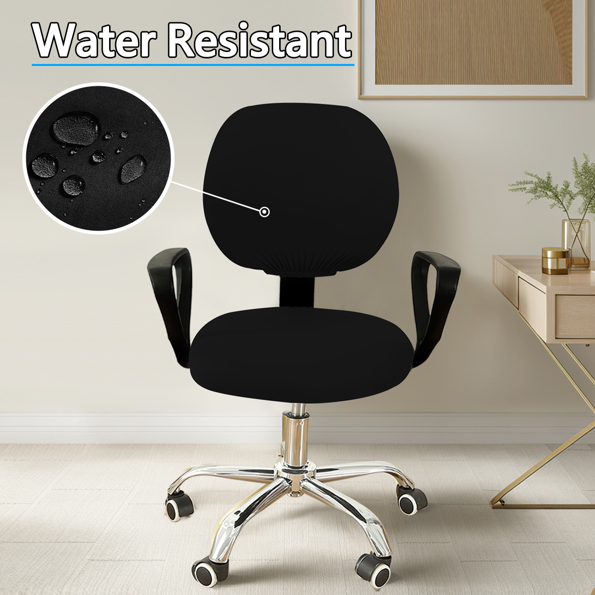 Cross-border new 75D milk silk waterproof split office chair cover solid color elastic computer swivel chair cover TEMU generation hair