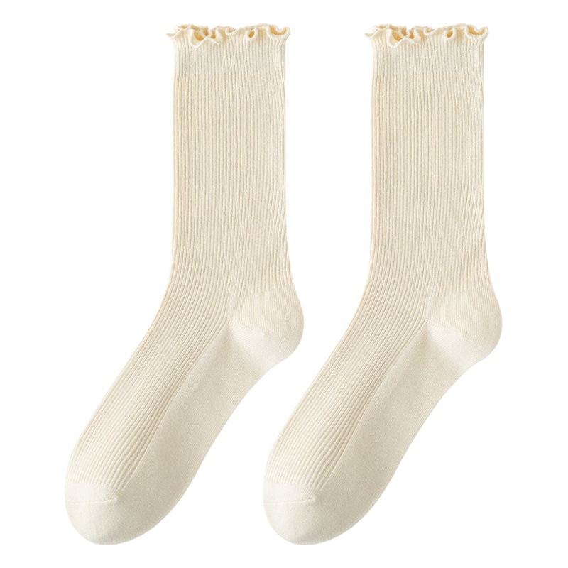 Socks for Women Summer K-Style Mid-Calf Socks White Lace Jk Spring & Fall Fungus Mid-Calf Korean Style Ins Trendy Socks