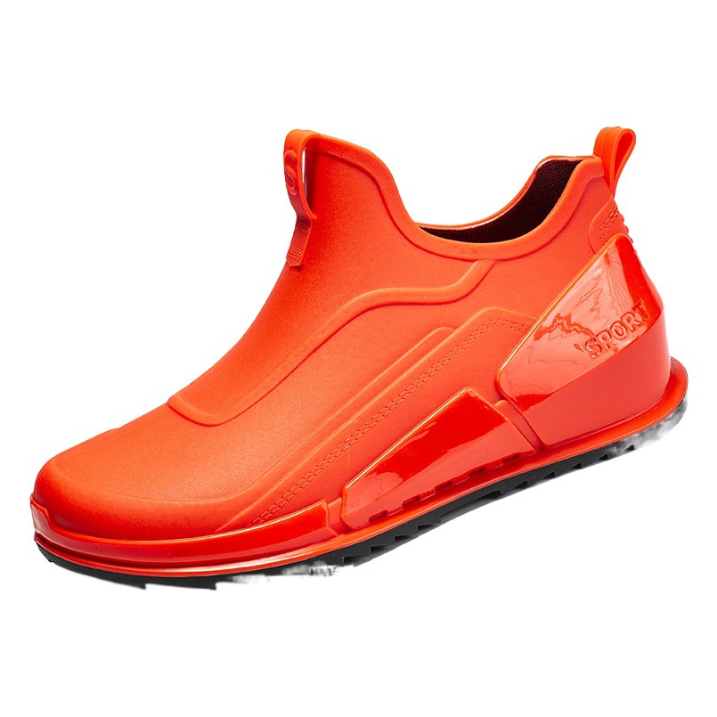 Short Tube Men's Rain Shoes Low-top Outdoor Off-road Water Shoes Lightweight Durable Non-slip Rubber Shoes Kitchen Work Shoes
