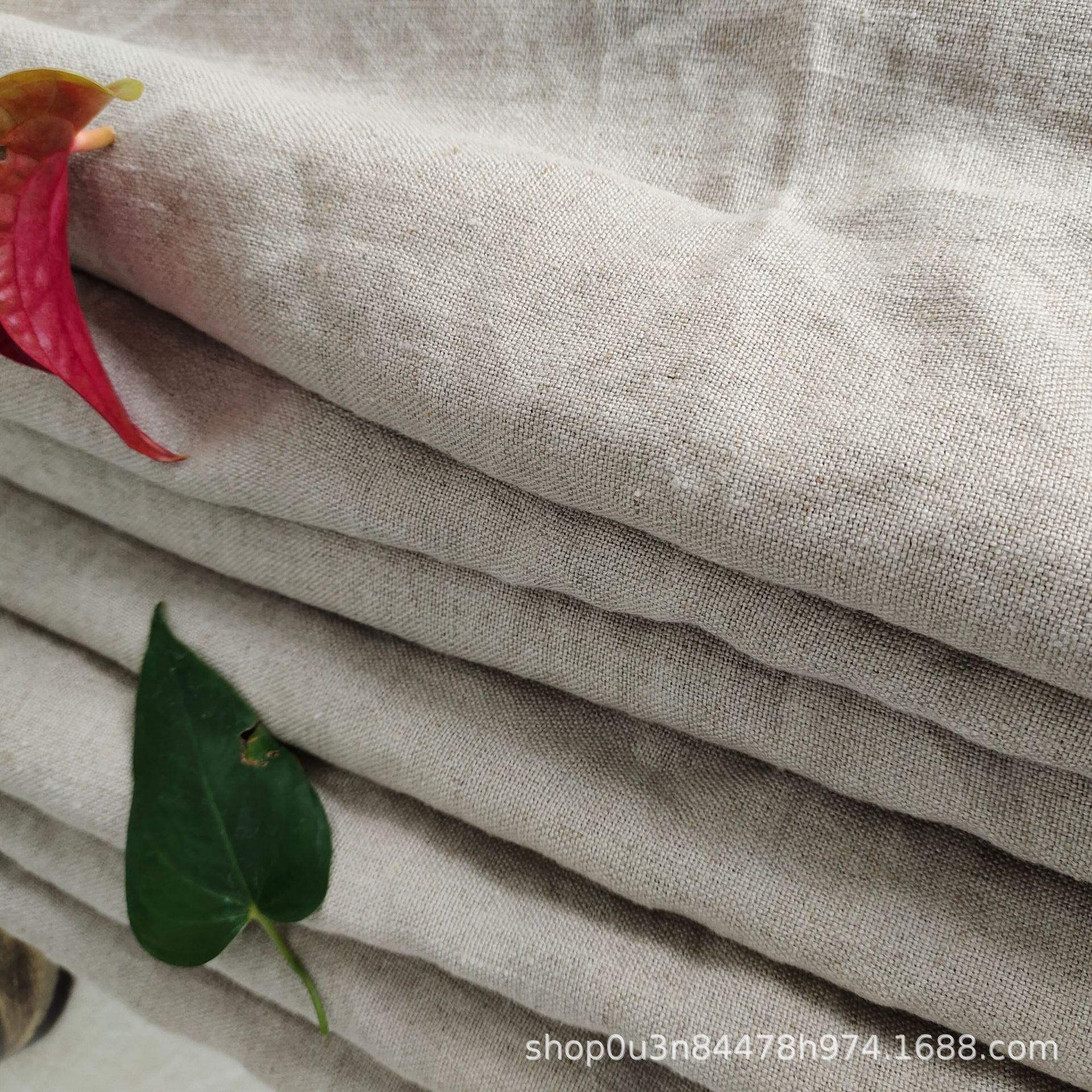 French double rain Dew linen sofa fabric double primary color enzyme wash linen fabric 300GSM above linen