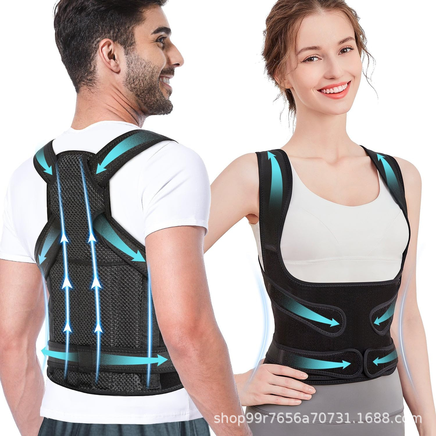 Amazon Anti-Tuo Back Correction Belt Adjustable Open Shoulder Breathable Support Plus Spine Pressure Correction Back Correction Belt