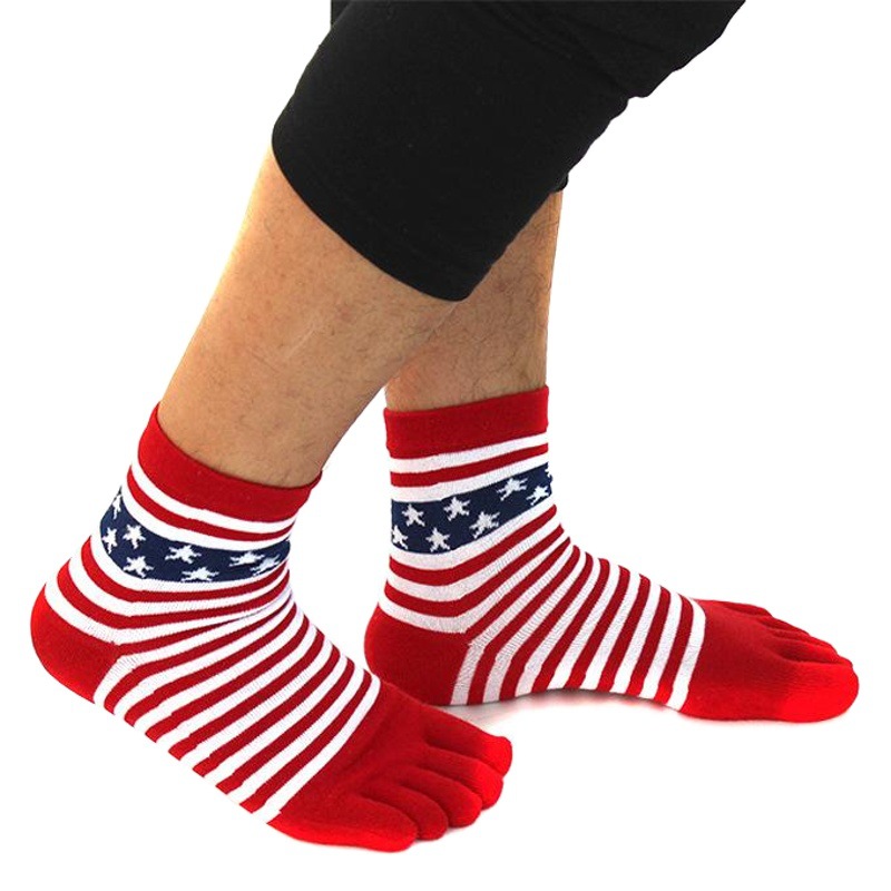 Five-Finger Socks Men's Five-Star Anti-Sweat-Absorbing Cotton Thread Casual Five-Star Mid-Thick Breathable Five-Toe Socks
