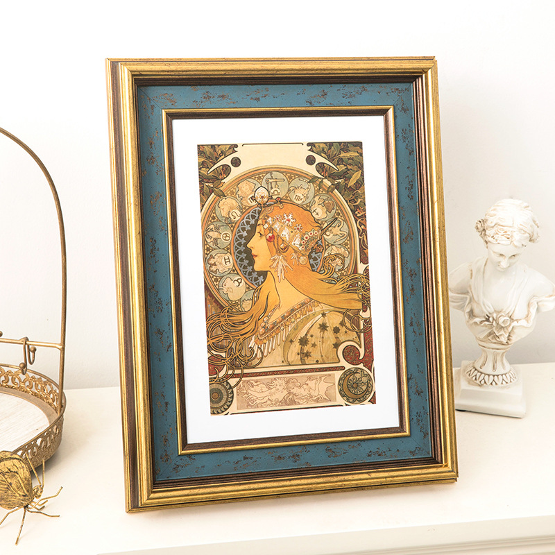 American Retro Large Picture Frame Poster Mounting Frame 16 20 Inch 4 Open 8K Photo Frame Wall Hanging A4A3 Oil Painting Frame Customization