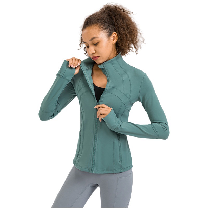 Autumn and Winter New Yoga Sports Jacket Women's Elastic Zipper Running Fitness Yoga Long Sleeve Jacket Z18031