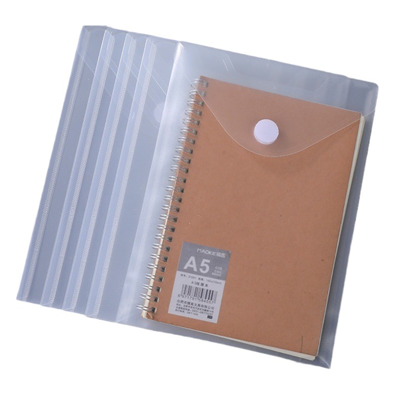 Transparent Velcro A5 File Bag PP Office Storage Information Bag Simple Waterproof and Dustproof Bill File Bag