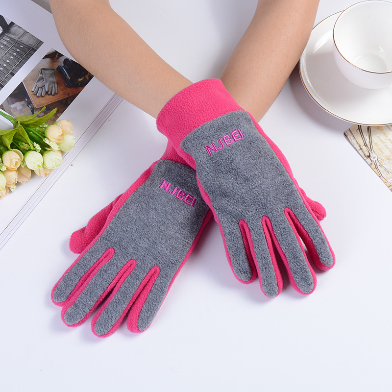 Picture of Bohang Autumn and Winter Warm Polar Fleece Gloves for Men and Women Fleece Cycling Thickeneded Fashionable Work Clothing Welfare Delivery Logo