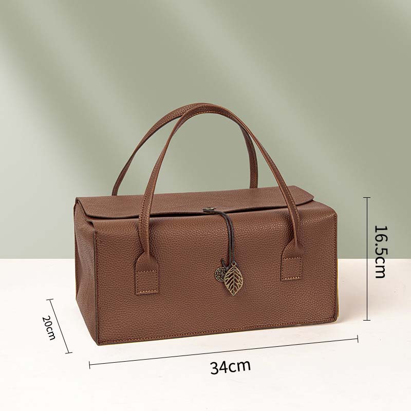 Picture of in stock High-grade Leather Red Wine Gift Box Double Pack Accompanying Gift Big Fortune Bag Business Gift Wine Packaging Box