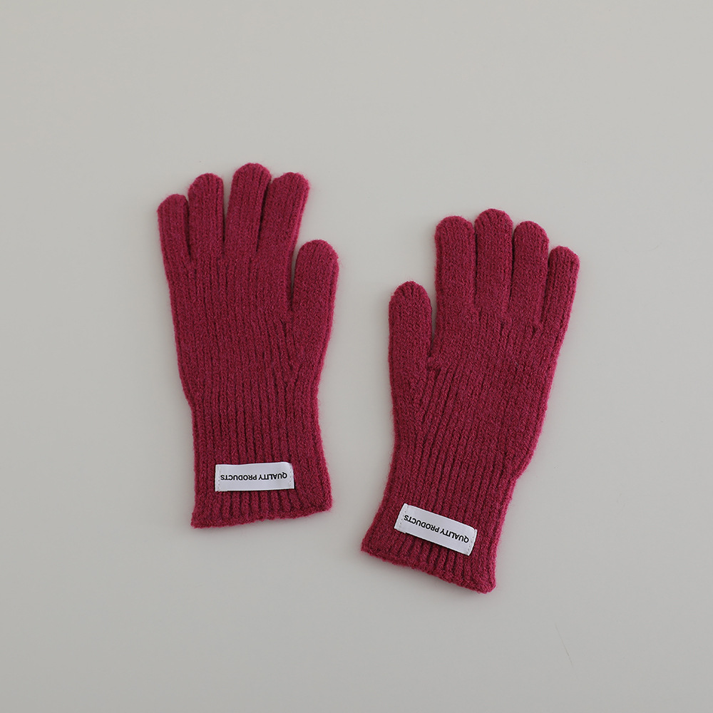 Picture of Winter Children's Knitted Gloves Middle School Students' Knitted Five-Finger Gloves with Exposed Thumb and Index Finger Students Writing Gloves