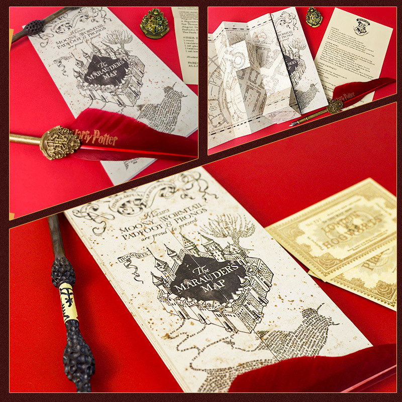 Picture of harry potter map school of magic live point map hogwarts cosplay prop magic treasure hunt map