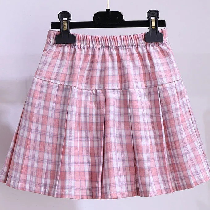 Picture of Girl's Suit Summer Short-sleeved College Style JK Uniform Western Style Fashionable Princess Style Girl's Two-piece Dress