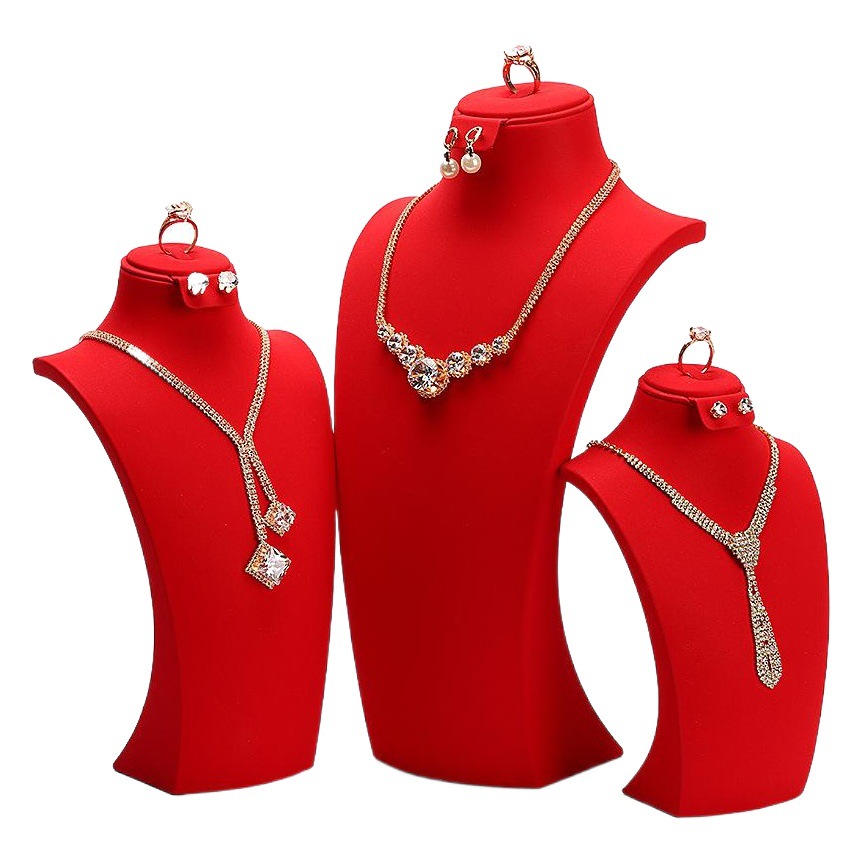 Jewelry Store Window Ornaments Necklace Shelf Display Props Portrait Neck Ring Earrings Necklace Display Stand Set