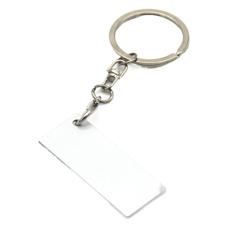 Heat transfer double-sided keychain DIY metal keychain small gift advertising sublimation aluminum sheet can be customized photo