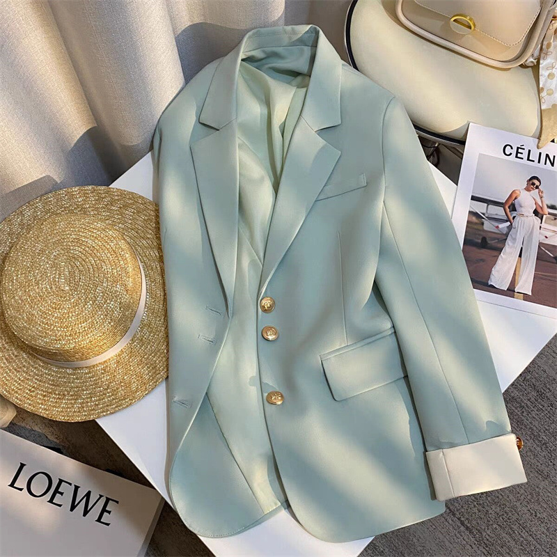 Cross-border New Design Sense Blue Suit Jacket Women's Korean Style Western Style Casual Small Suit Women