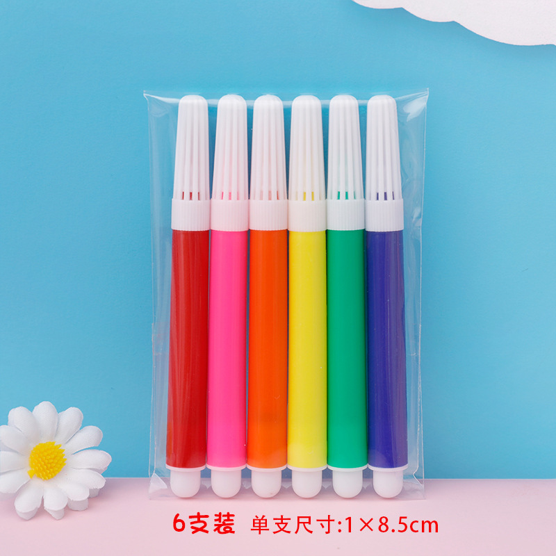 Picture of 12 Color 6 Color Mini Graffiti Watercolor Pen Kindergarten Washable Art Painting Brush Children Color diy Brush