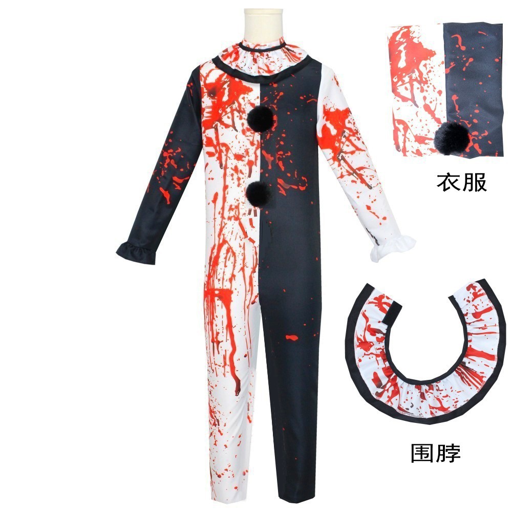 Picture of in stock Horror Movie Broken Soul Clown cosplay Costume Stage Performance Clothes