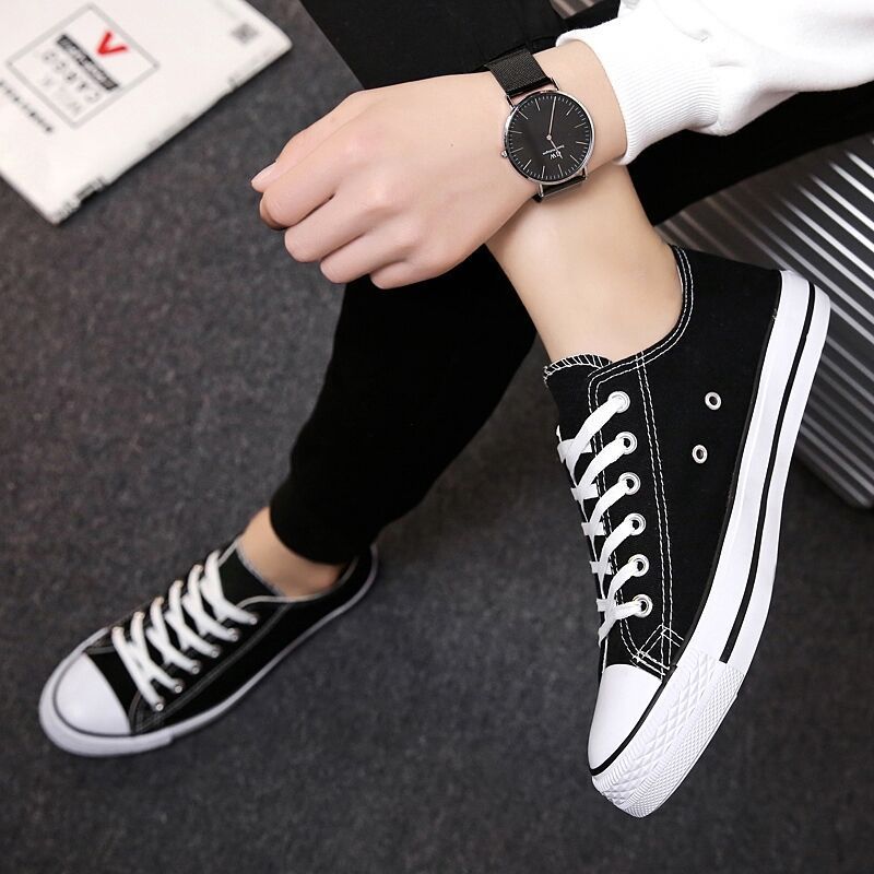 Picture of 2024 Super Popular Ins Classic Korean Style Casual Canvas Shoes for Men Large Size Versatile Low-Top Student Couple White Shoes for Women