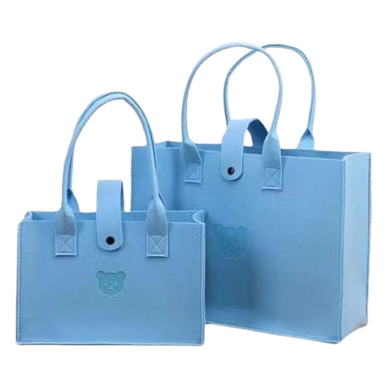 Thickened Felt Bag Animal Cute Pet Bear Felt Bag Portable Accompanying Gift Hand Bag Lunch Box Storage Bag