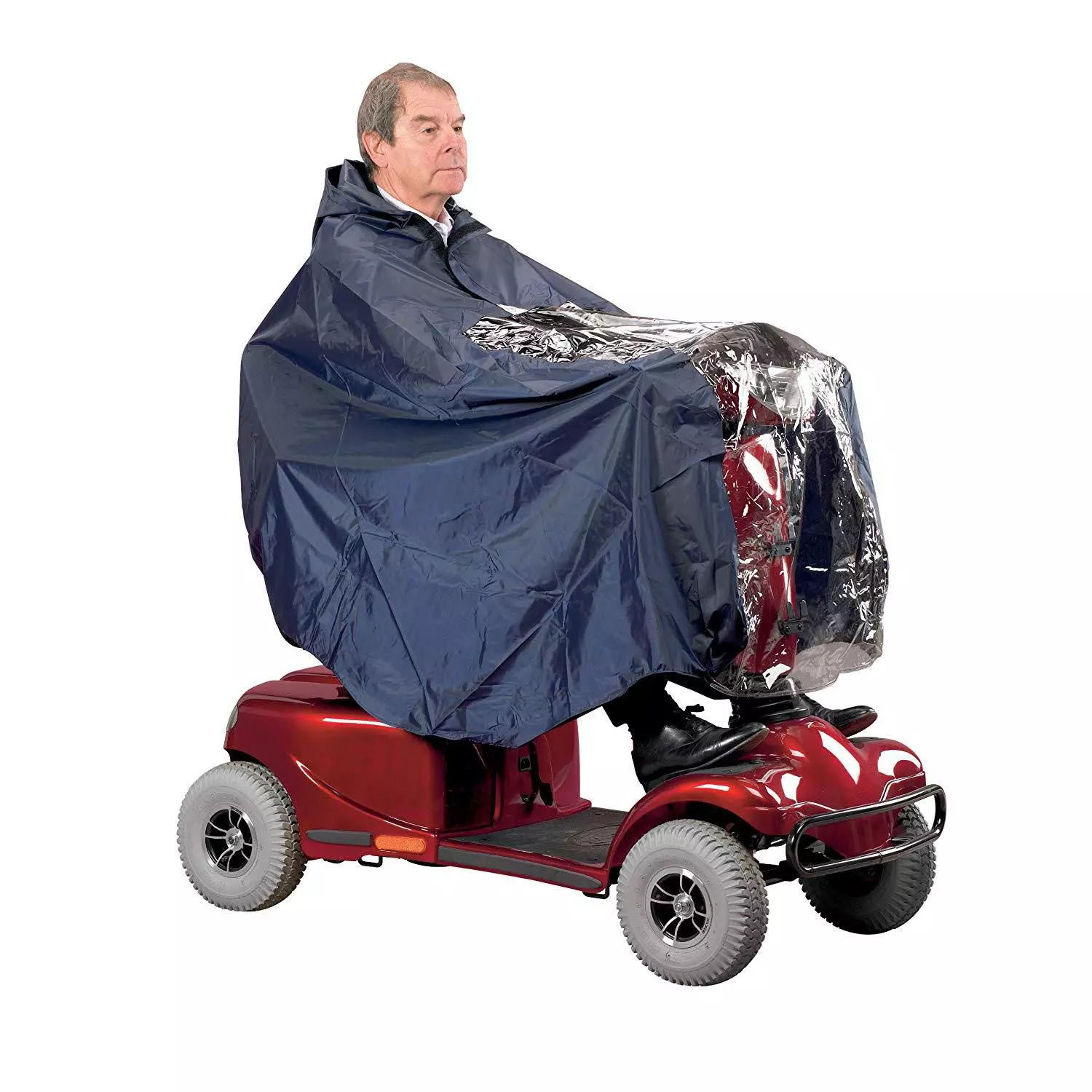 Factory in stock cross-border elderly four-wheel scooter wheelchair rearview mirror reflective poncho raincoat cloak