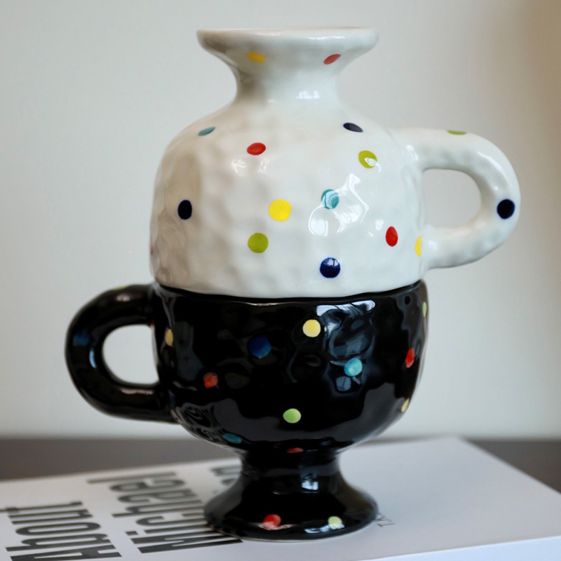 Picture of Personalized Simple Ceramic Creative Mug Hand Kneading Irregular Couple Hand Gift Drinking Cup Tea Cup Tall Coffee Cup