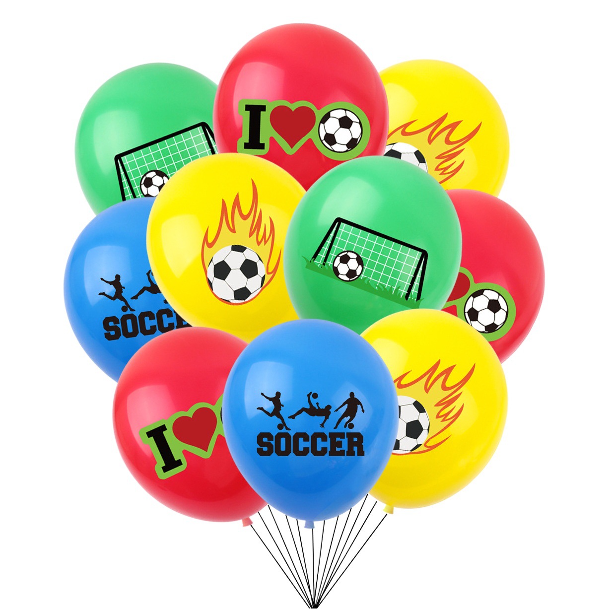 Picture of European Cup Football Party Decoration Supplies Goal Fan Event Dress up Balloon Spiral Ornament Banner Flag