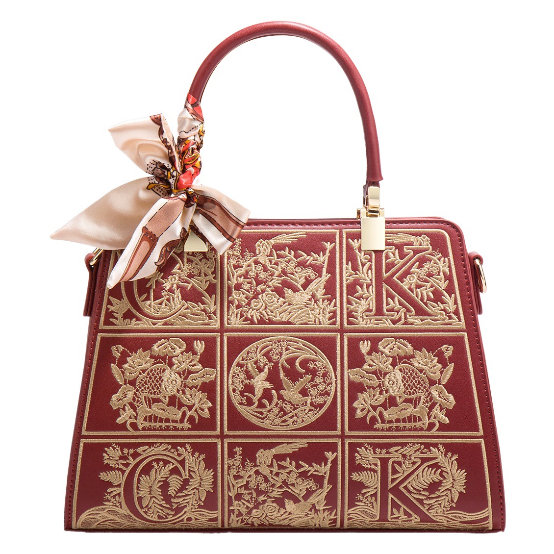 New Chinese style embroidered red mom bag National style middle-aged women's handbag bridal bag mother-in-law cheongsam wedding bag