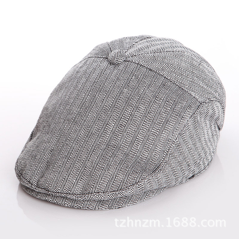 Picture of Icap/South China Spring & Fall Kidsren's Beret Baby Forward Hat Korean Style Herringbone Peaked Cap