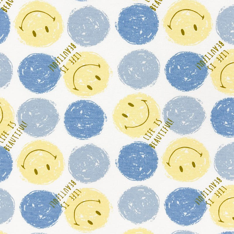 Picture of Kilogram price Class A cotton wool cloth printed double-sided knitted printed cloth baby T-shirt saliva towel clothing fabric