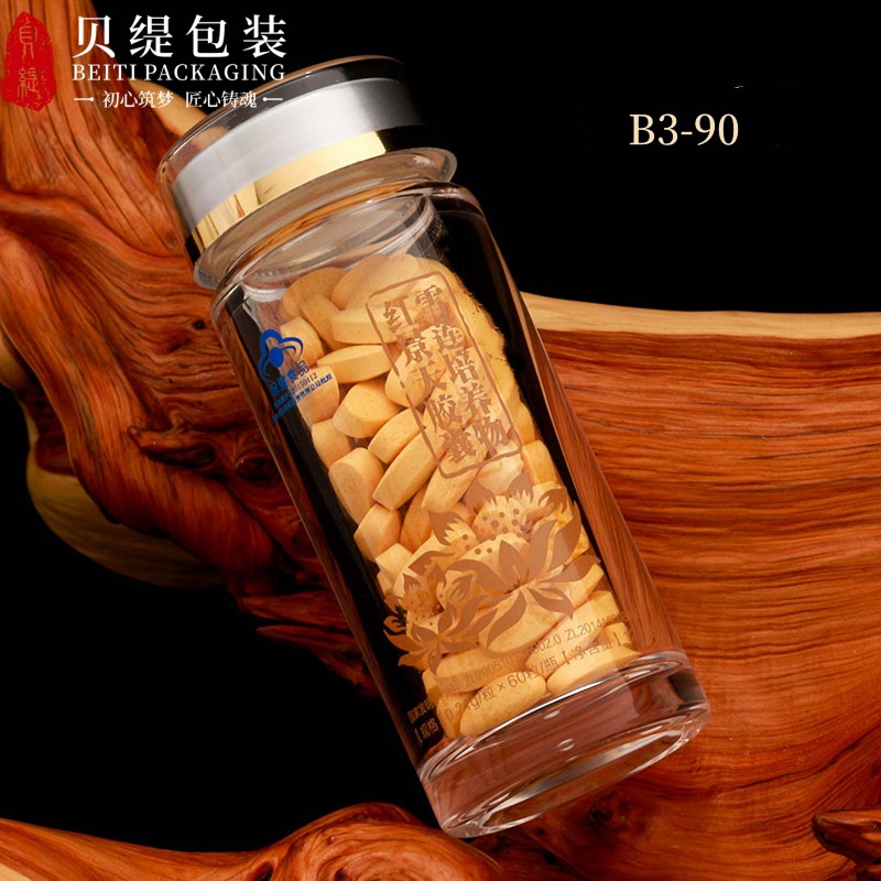 Purification workshop production polysaccharide extract packaging bottle wild ginseng crystal bottle universal nourishing health care bottle