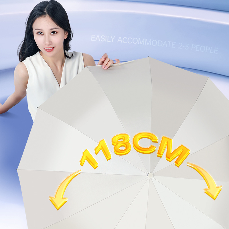 Picture of Full-automatic rain and shine dual-purpose umbrella men's and women's folding umbrella reinforced sunscreen large number wholesale advertising umbrella custom logo