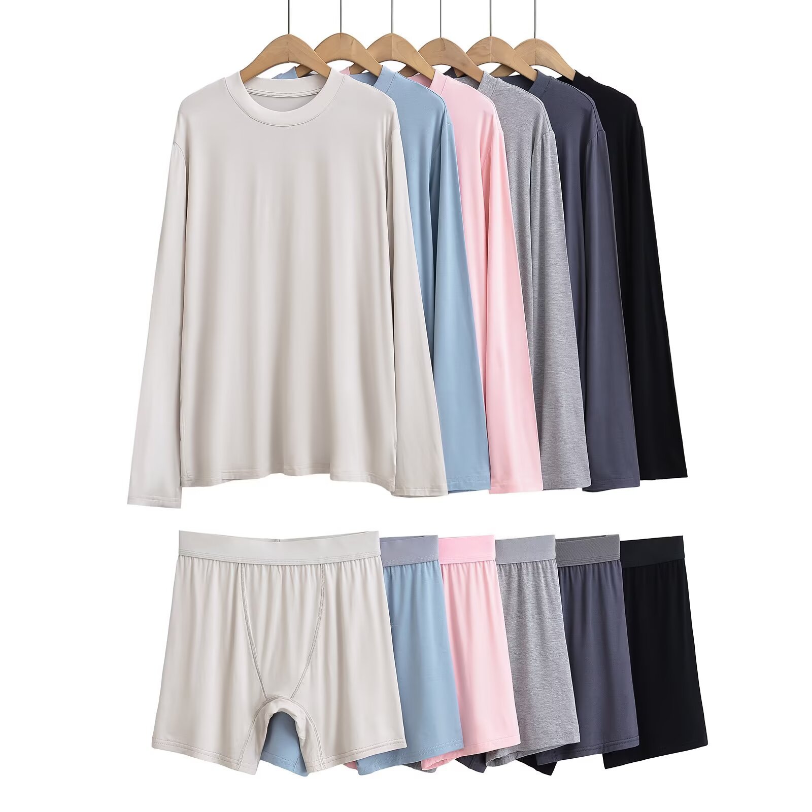 Lazy Style Loose Comfortable Home Two-piece Set New Arrival Round Neck Long-sleeved Cotton Casual T-shirt High Waist Casual Shorts