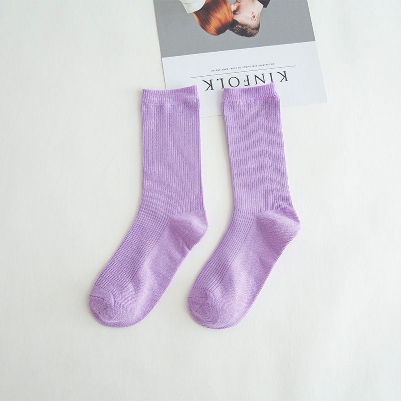 Picture of Spring and summer women's socks solid color dopamine color tube socks Zhuji pile socks ladies candy color socks cotton socks