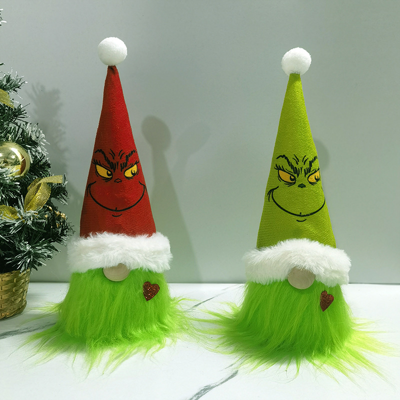 Picture of American Christmas decoration gift Christmas Grinch Faceless Old Man cartoon strange plush doll window decoration