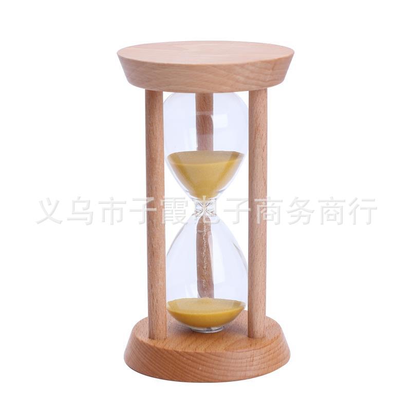 Picture of Wholesale Hourglass 30 Minutes Wooden Three-Column Round Small Hourglass Creative Time Timing Glass Hourglass Ornaments