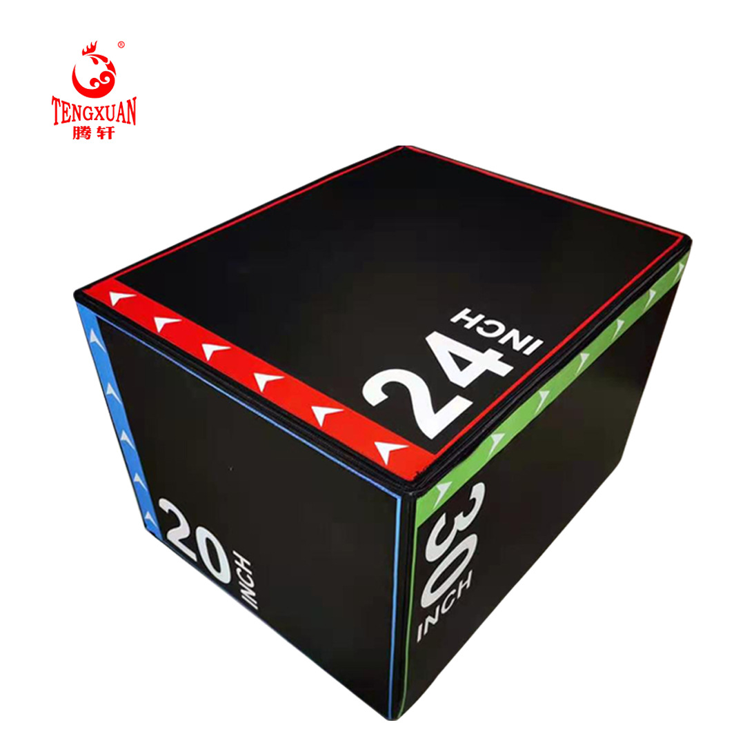 Picture of Color printing Crossfit Box jump soft bag jump Box jump stool bounce special PVC clip net three-in-one jump Box