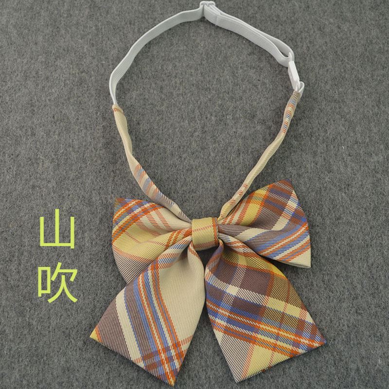 Picture of Hot-selling College Style Oka Pear Field Soot Black Bow Plaid Flat Horn JK Collar Bow Tie Shirt Accessories
