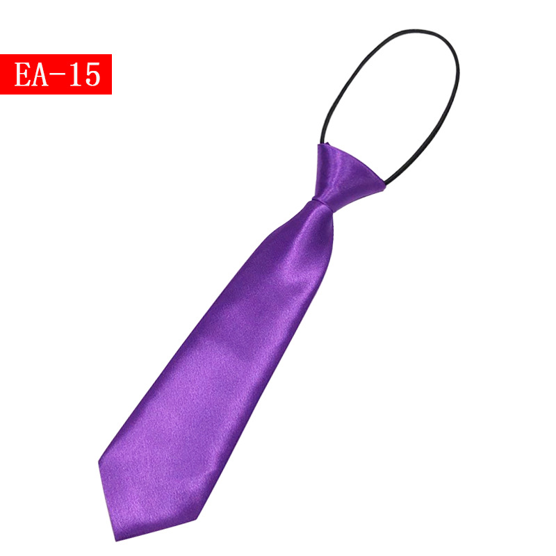 Picture of Children's solid color small tie boys and girls plain color short elastic belt baby children's children Primary School students Shengzhou manufacturers