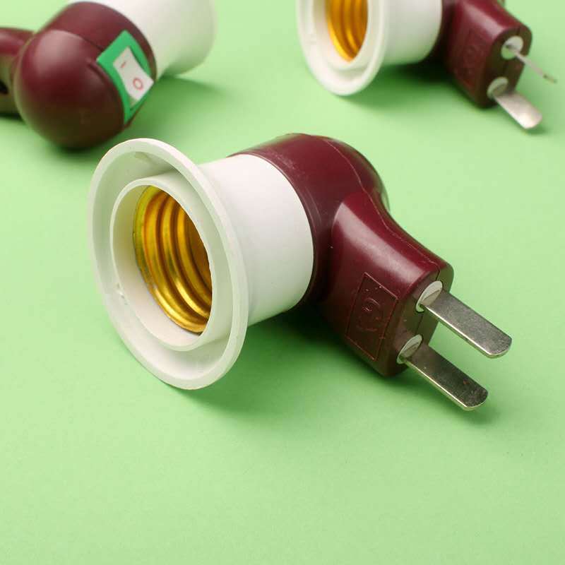 Factory wholesale pipe type switch plug wall lamp holder with plug switch button spiral interface led two yuan shop