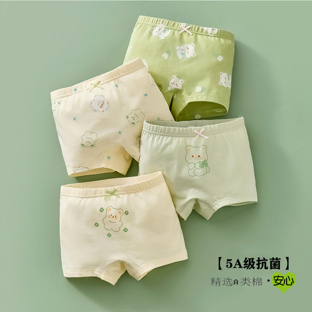 Picture of Girls' Cotton Underwear Children's Class A Antibacterial Boxer Underwear Babies' Middle and Big Children's Girls' Boxer Shorts Children's Wear