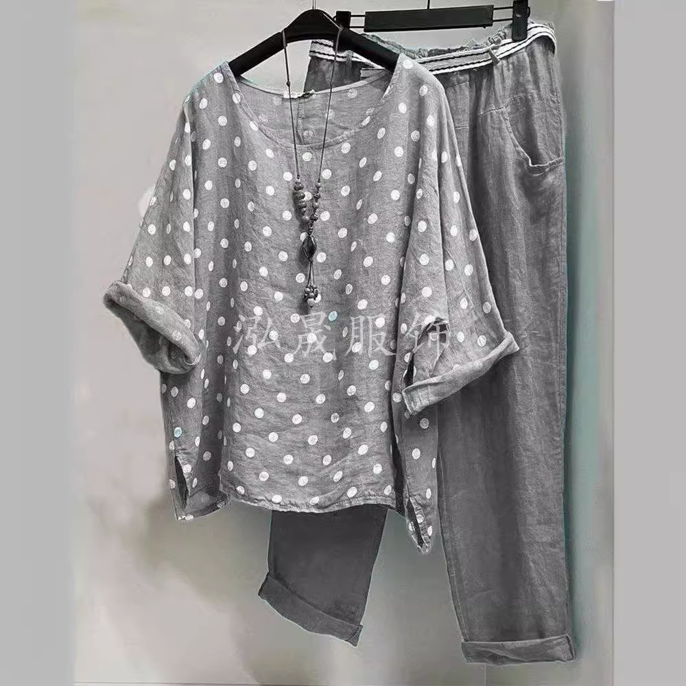 Foreign Trade New Polka Dot 2022 Casual Suit Independent Station Women's Clothing Aliexpress Amazon