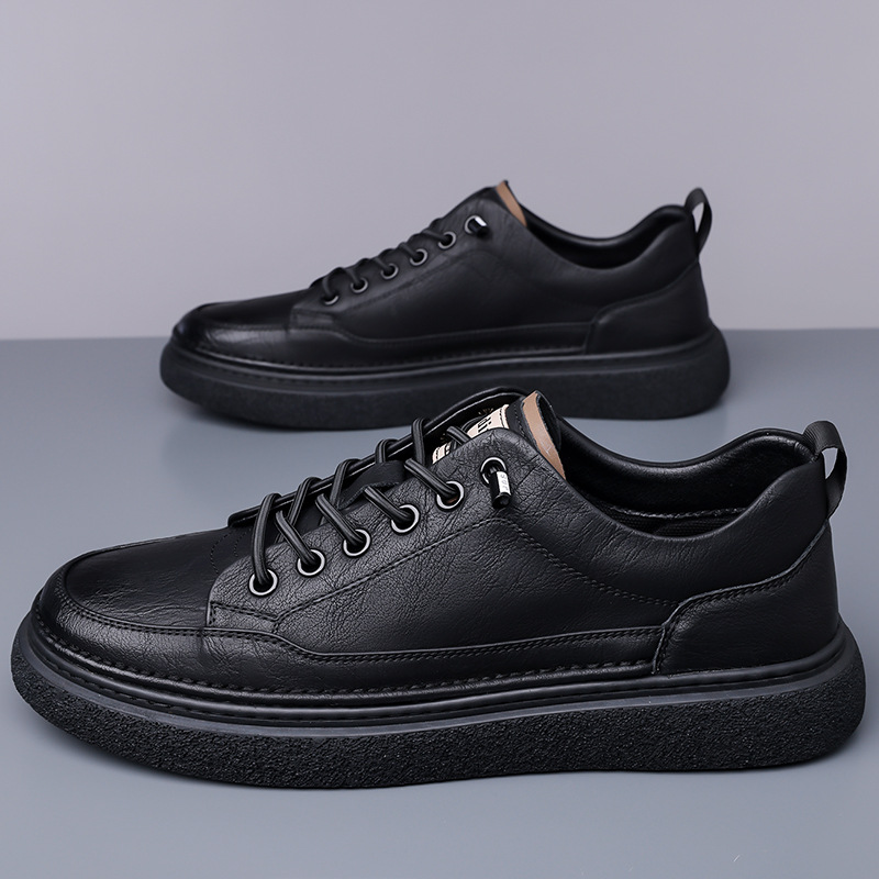 Board shoes men's 2025 new fleece-lined cotton shoes trend Korean men's casual shoes fashion genuine leather cross-border men's shoes
