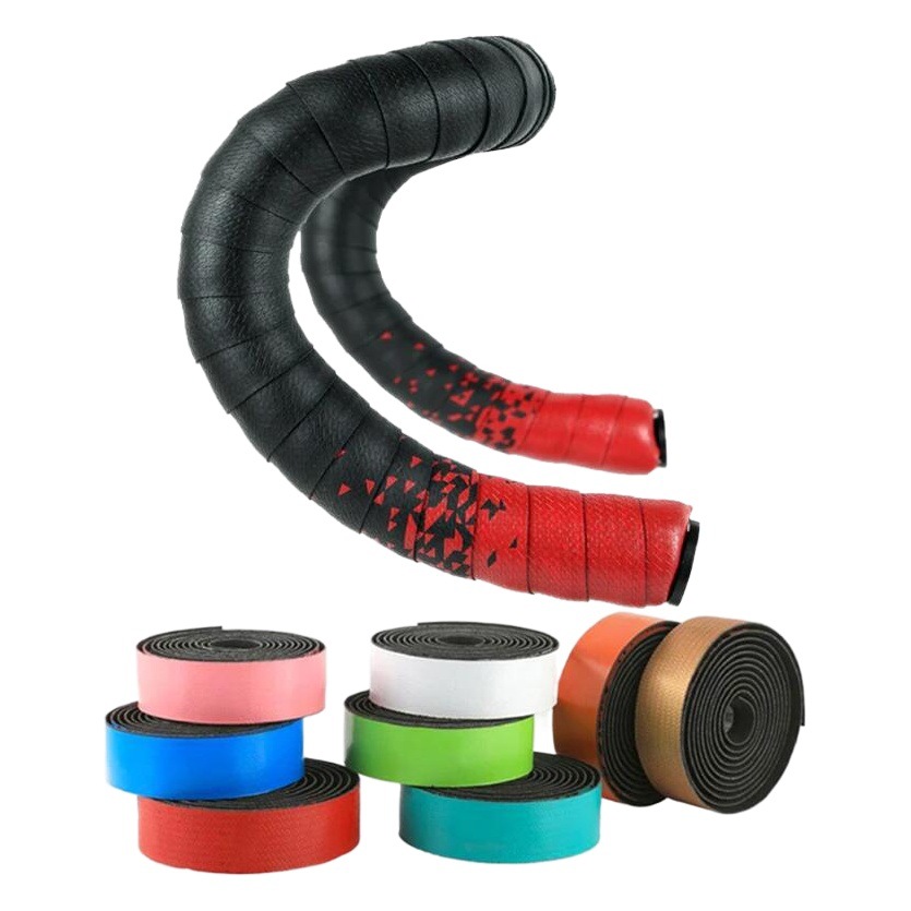 Road Bike Two-Color Gradient Handlebar Tape Pu High Elastic Handlebar Tape Anti-Slip Shock Absorber Bicycle Eva Curved Handlebar Tape