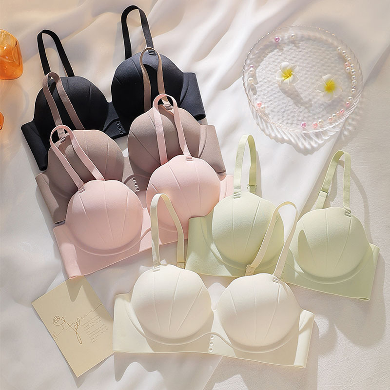 Glow Shell Palm Cup Traceless Underwear Women's Push-up Candy Simple Breathable Comfortable One-piece Bra
