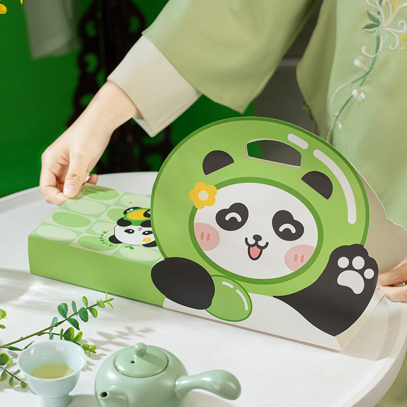 New Artemiweed Green Tuan Packaging Box Baking Biscuit Gift Box Packaging Snowflake Crisp Hand Gift Empty Box Customization