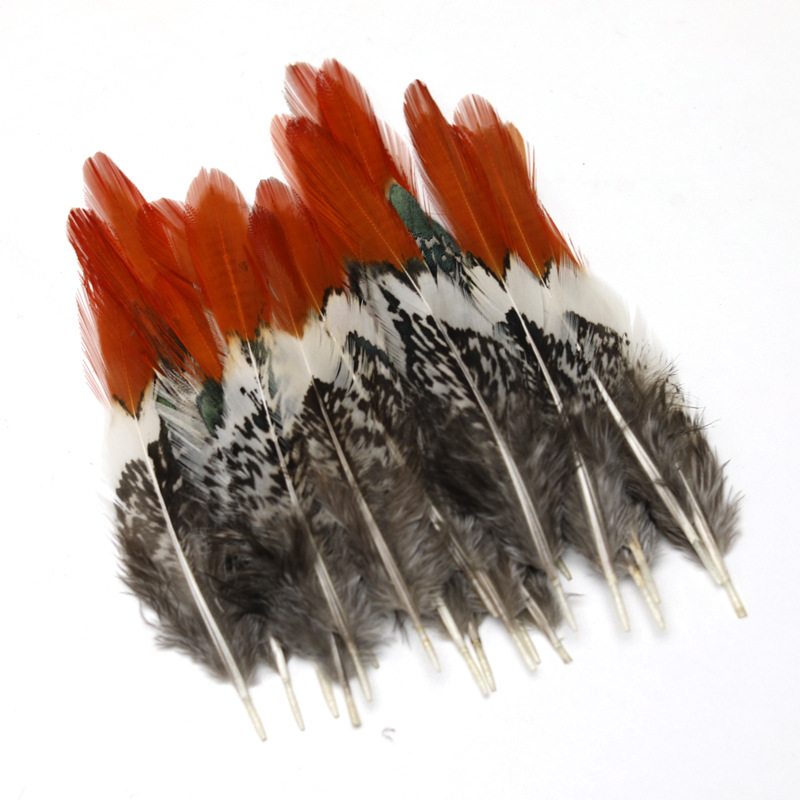 Picture of Wholesale 6-10cm red arrow round head feather diy handmade material accessories cat stick dream catcher net material