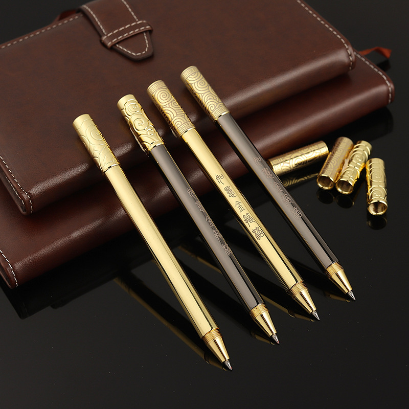 Picture of Creative gold cudgel brass neutral pen gift business advertising sign pen paint magnetic student stationery pen