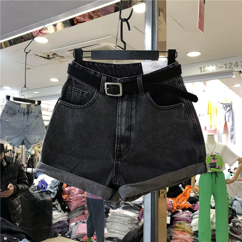Picture of Summer 2022 new Korean style high waist Denim shorts women's loose slimming curling wide leg A- line hot pants ins fashion