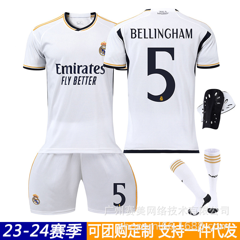 2324 Real Madrid Home Jersey 10 Mbappe 7 Vinicus 5 Bellingham Ronaldo Football Jersey Wholesale Cross-border