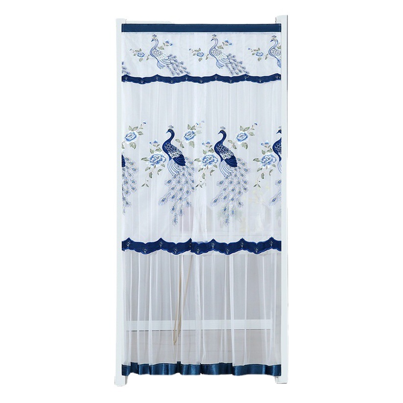 Manfu Peacock Embroidered Long Door Curtain Summer Anti-mosquito Spring Ventilation Door Curtain Four Seasons Available